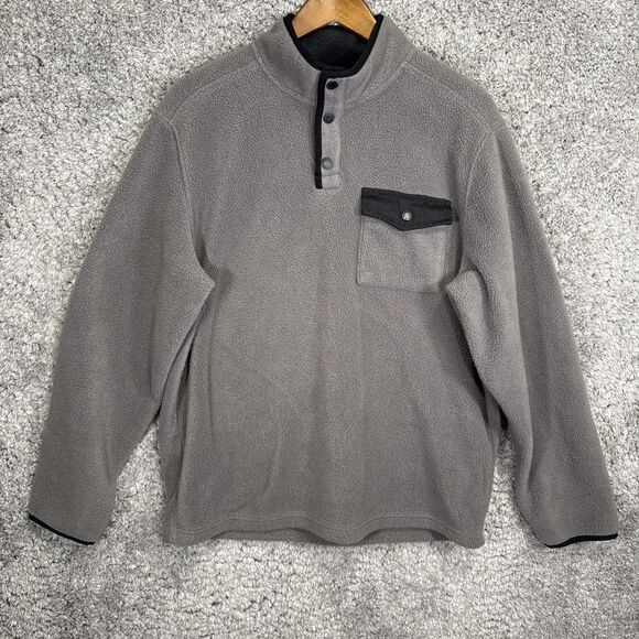 Telluride Clothing Company Other - Telluride Clothing Company Men’s Fleece Pullover Snap Button Large Grey Pocket